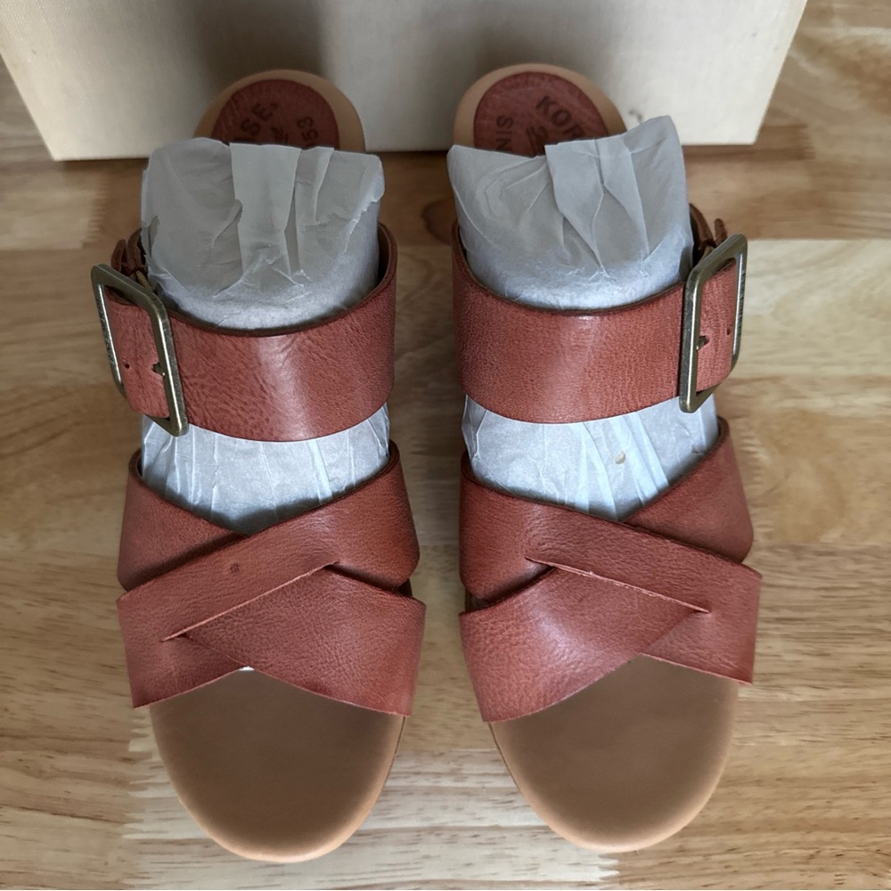 Kork Ease Women’s Hesperia Block Heel Slide Rust Apache Size 8M NIB - Picture 6 of 12